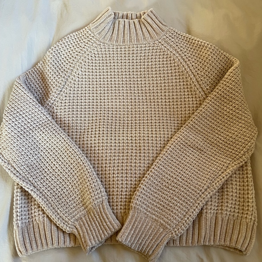 Cropped Beige chenille sweater H&M Divided Medium